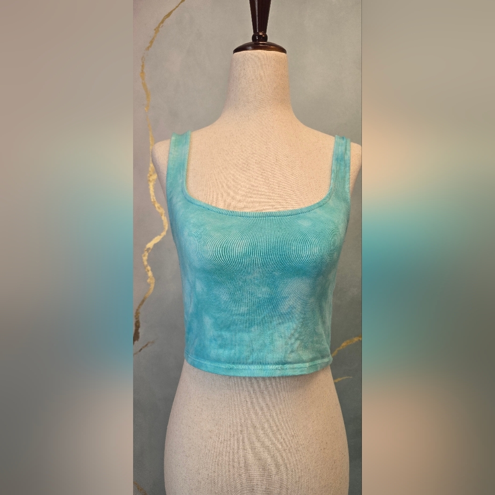 Billabong Turquoise Aqua Blue Tie Dye Women's Crop Top Bralette Tank M
